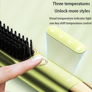 <span class=keywords><strong>Brosse</strong></span> à lisser électrique ionique sans fil rechargeable par USB Portable professionnel avec brosses à peigne pour un usage domestique - Product Image 6