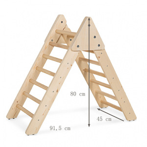 Estructura de escalada de madera para niños, juguete de parque infantil interior para entrenamiento de integración sensorial - Product Image 5