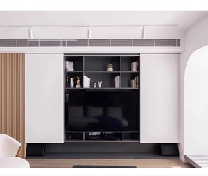 Herrajes de deslizamiento para puertas de armario con riel de suspensión externa y polea, accesorios de ferretería para sistemas push-pull, ideales para cocinas y centros comerciales, con amortiguación suave. - Product Image 2