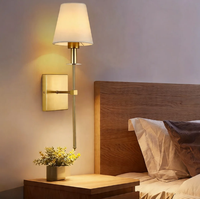 Applique murale industrielle rétro américaine, applique murale en tissu rechargeable sans fil pour chambre à coucher, chevet, couloir