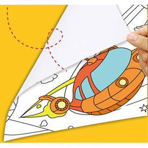 幼儿男孩女孩涂鸦卷轴木制塑料DIY绘画粘性着色纸绘画卷教育玩具 - Product Image 3