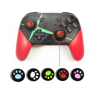 Coque de protection en silicone pour joystick de manette Nintendo Switch, avec capuchons pour levier analogique et grip pour pouce en forme de patte de chat