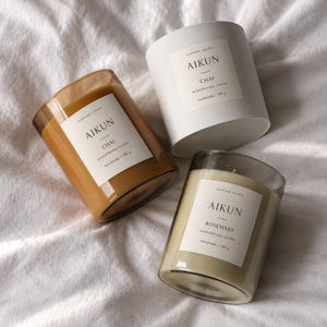 AIKUN Round 180g Aromatherapy <b>Candles</b> Gift Ready Handmade Glass Jar Scented <b>Candle</b> for Home Decor Holiday Souvenir Gift - Product Image 1