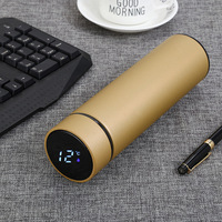 Termo Inteligente Digital de 500 ml con Pantalla LED de Temperatura, Botella de Agua de Acero Inoxidable, Termo Aislado al Vacío