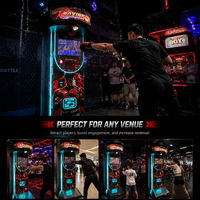 Máquina de Boxeo Comercial, Operada con Monedas, con Pantalla LED de Puntuación, Personalizable, de Metal y Plástico, para Parques de Diversiones, en Inglés