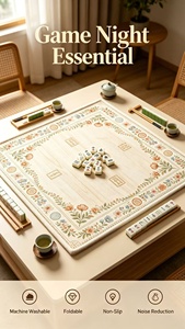 Ensemble de mahjong américain sur mesure en bois grainé, comprenant un jeu de 160 tuiles de mahjong américaines et un tapis de mahjong. - Product Image 3
