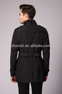 Hot Sale High Quality <strong>Men's</strong> <strong>Black</strong> Waterproof Plus Size <strong>Overcoat</strong> with Belt - Product Image 3