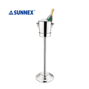 ถังใส่ไวน์น้ำแข็งแบบตั้งได้16ซม. ทำจากสเตนเลสสีเงินสำหรับโรงแรม - Product Image 4