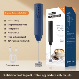 Batteur à œufs électrique portable, <span class=keywords><strong>mousseur</strong></span> à lait sans grumeaux, mélangeur de poudre sans fil, bâtonnet d'agitation pour pâtisserie crémeuse, économe en énergie - Product Image 5
