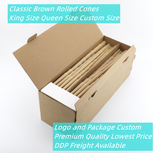 Papier à rouler pré-roulé en cône 109 mm King Size Marron pour tabac, 1000 unités, cônes à cigarettes - Product Image 1