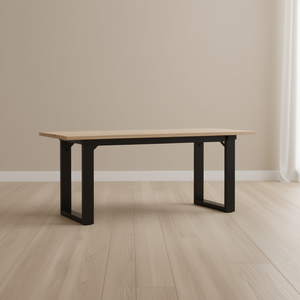 O-<b>Frame</b> Steel Furniture Legs 35.4x11.8x16.9 Inches <b>Black</b> Industrial Heavy Duty Coffee Table Base - Product Image 2