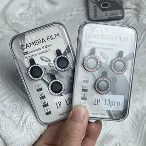 Protecteur d'objectif diamanté à paillettes pour iPhone 14 <span class=keywords><strong>Pro</strong></span> Max 13 <span class=keywords><strong>Pro</strong></span> 12 11 15 Protecteur d'écran en métal Eagle Eye - Product Image 1
