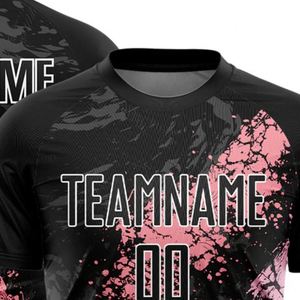 Camiseta de Fútbol Negra y Rosa para Hombre, Manga Corta, Ligera, Transpirable, Uniforme Deportivo para Entrenamiento y Partidos - Product Image 4