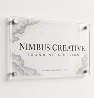Panneau de bureau en acrylique personnalisé pour cabinet d'expédition de conseils, fixation murale, impression UV, bords polis, faible MOQ