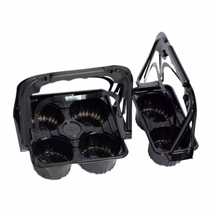 Kahve gitmek için taşıyıcı içecek tasfiye plastik bardak tutucu içecek taşıyıcı kolu ile tek kullanımlık 2 <span class=keywords><strong>4</strong></span> bardak kutu ambalaj - Product Image 4