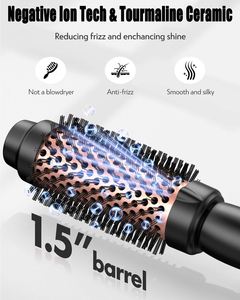 Multi Portable Electric Hot Combs Curling Iron with Ceramic Handle Ionic Technology Volumizing <b>Round</b> <b>Brush</b> for Household Use - Product Image 2