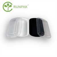 24 Unzen rechteckige Mahlzeit Prep 1 Fach Lunch Container Lebensmittel lagerung Bento Box mit Deckel 150Set/Karton