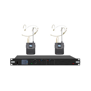 Sistema de micrófono inalámbrico profesional de doble UHF 290 con tecnología True Diversity para presentaciones en escenario. - Product Image 3