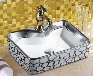 <span class=keywords><strong>Lavabo</strong></span> de luxe en céramique, carré, pour hôtel, famille, comptoir, à la mode, blanc Simple, évier, pour salle de bains, Art - Product Image 3
