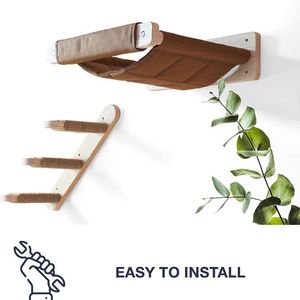 <strong>Cat</strong> Wall Shelves and Perches Set Climb Furniture Wall-mounted Playing <strong>Climber</strong> Floating Wood Picture Pet Beds &amp; Accessories CNLF - Product Image 3