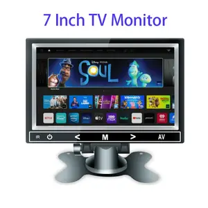 7 Inci IPS 1024*600 HD-MI VGA AV Layar Sentuh Tombol Terpasang Di Dinding Monitor Industri Desktop