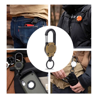 Porte-badge rétractable en plastique robuste Yyx avec cordon, tactique, personnalisé avec porte-clés