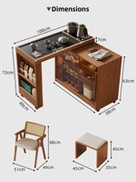 Table à thé en bois massif avec station de préparation de thé kung fu rotative et mobile, ensemble table et chaises de salon de petite taille, sid