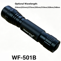 Lampe torche LED UVC 5W à 4 puces WF-501B, indice de protection IP66, portable, pour la détection de minerais, lumière UV 254/255/275/295/310/320/340nm, camping