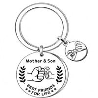 Cadeaux de famille meilleurs amis pour la vie porte-clés en acier inoxydable porte-clés en métal mère père fils fille grand-père petit-fils Keychai