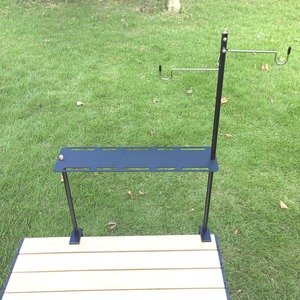 Multifunctional Aluminum Hanging Rack 40cm Wide Portable Camping Tableware Storage Rack With <b>Lamp</b> Holder For Outdoor Gear - Product Image 2