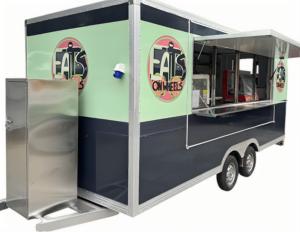 Remorque alimentaire avec évier profond et robinet d'eau pour snacks, bonbons et chips - Cuisine mobile résistante à la rouille pour la vente de nourriture de rue - Product Image 1
