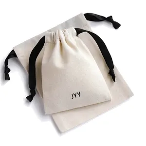 กระเป๋าผ้าใบผ้าฝ้ายขนาดเล็กมีเชือกรูดสำหรับใส่เครื่องประดับของขวัญพิมพ์ซับลิเมชัน