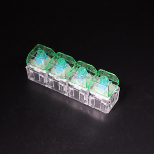 High-transparency Luminous Plastic Square Stress-relief Toy <b>Mechanical</b> <b>Keyboard</b> Keychain with 4-Key Button Cap - Product Image 2