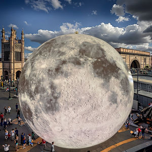 مخصص نفخ القمر نموذج البالون العملاق PVC القماش المشمع للترويج الإعلان - Product Image 1