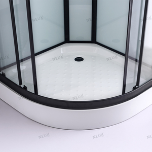 Nhà Máy Trực Tiếp Nhà Cung Cấp Phòng Tắm Dễ Dàng Cài Đặt Màu Đen 5Mm Kính Cường Lực Góc Ngành Cửa Trượt Phòng Tắm Cabin - Product Image 4