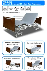 Factory Wholesale 5 Functions Multifunction Home Care Medical Electrical Adjustable Hospital Bed