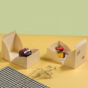 Kamulong Custom Wood Caixa De Bolo Packaging Food Boxes Large Pastry Log Birthday Cake Box