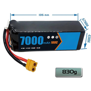 <span class=keywords><strong>Batterie</strong></span> Lipo <span class=keywords><strong>6S</strong></span> 22.2V 100C 7000mAh avec prise XT60 pour Buggy, Truggy, Voiture Tout-Terrain, Bateau, Camion, Avion, UAV de Course 1/8 902025 102040 - Product Image 2