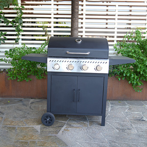 Cabinet Style Four Head Outdoor Gas Barbecue Grill Stainless Steel <b>Smokeless</b> Knob Control <b>BBQ</b> Grills - Product Image 1