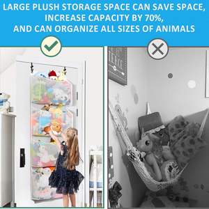 Organizador de Peluches para Colgar en la Puerta, Ganchos Ajustables que No Dañan, Diseño 3D con Gran Capacidad para Guardar Peluches y Juguetes de Peluche - Product Image 6