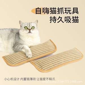 หมอนแคทนิปกันกัดแบบเรียบง่ายสำหรับแมว ของเล่นทำความสะอาดฟัน แก้เบื่อ กระดานข่วนแมวจากปอกระเจา - Product Image 3