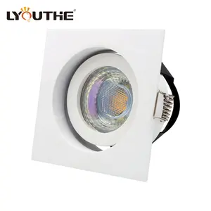 Hot Sales Hotel Square Ceiling Embedded GU10 MR16 360 Degrees Rotatable COB Downlights