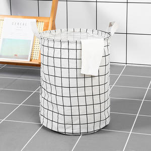 <span class=keywords><strong>Panier</strong></span> à linge rond pliable de grande capacité en coton et lin Organisateur de <span class=keywords><strong>panier</strong></span> à linge pour ranger les vêtements sales - Product Image 6