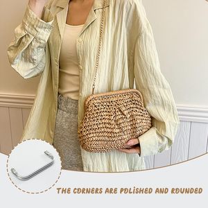 Pcs Aluminum <b>Purse</b> Frame Rectangle Lock Frame Handbag Clutch Frame Metal <b>Purse</b> Frame Kiss Lock Clasp Bag Frame Hardware Replacem - Product Image 6