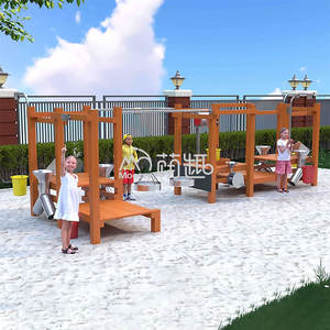Moetry, pozo de arena de madera para exteriores, equipo de juego para niños para jardín de infantes, patio de recreo escolar, juego de agua y arena - Product Image 2