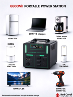 Centrale Électrique Portable OEM 5000W 8800Wh au Lithium Fer Phosphate, Générateur Solaire à Onde Sinusoïdale Pure pour Camping, VR, Maison et Urgences