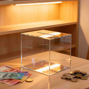 Caja expositora de acrílico transparente para monedas y billetes, hucha sin abrir para el Día del Niño, caja de almacenamiento para cartas secretas de amor y para ahorros - Product Image 3