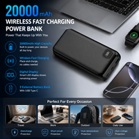 Banco de Energía de Carga Rápida de 20000 mAh con Pantalla LED Digital, Batería Externa Portátil con Salida USB C para Teléfono y Reloj