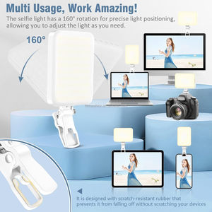 Lampe à selfie portable pour iPhone, lumière d'appoint LED rechargeable pour téléphone, anneau lumineux pour appareil photo, maquillage, visioconférences, <span class=keywords><strong>TikTok</strong></span> - Product Image 3