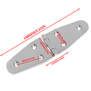 Charnière en acier inoxydable Isure 40x140x2mm pour remplacement et réparation de quincaillerie marine, bateaux et camping-cars - Product Image 3
